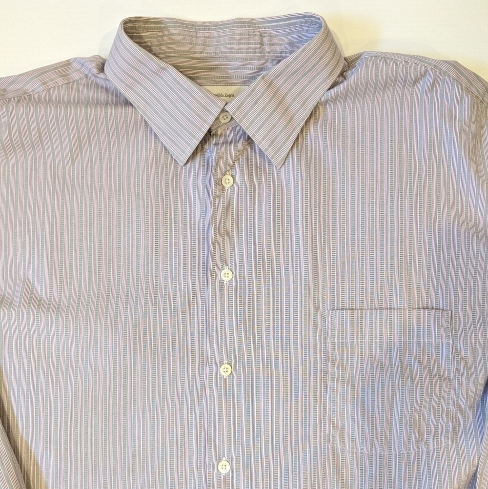 ERMENEGILDO Zegna stripe button front shirt